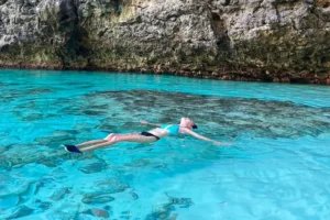 Relax in calm tropical sea